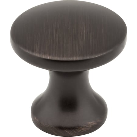 Elements 1" Diameter Brushed Oil Rubbed Bronze Slade Cabinet Mushroom Knob 3915-DBAC